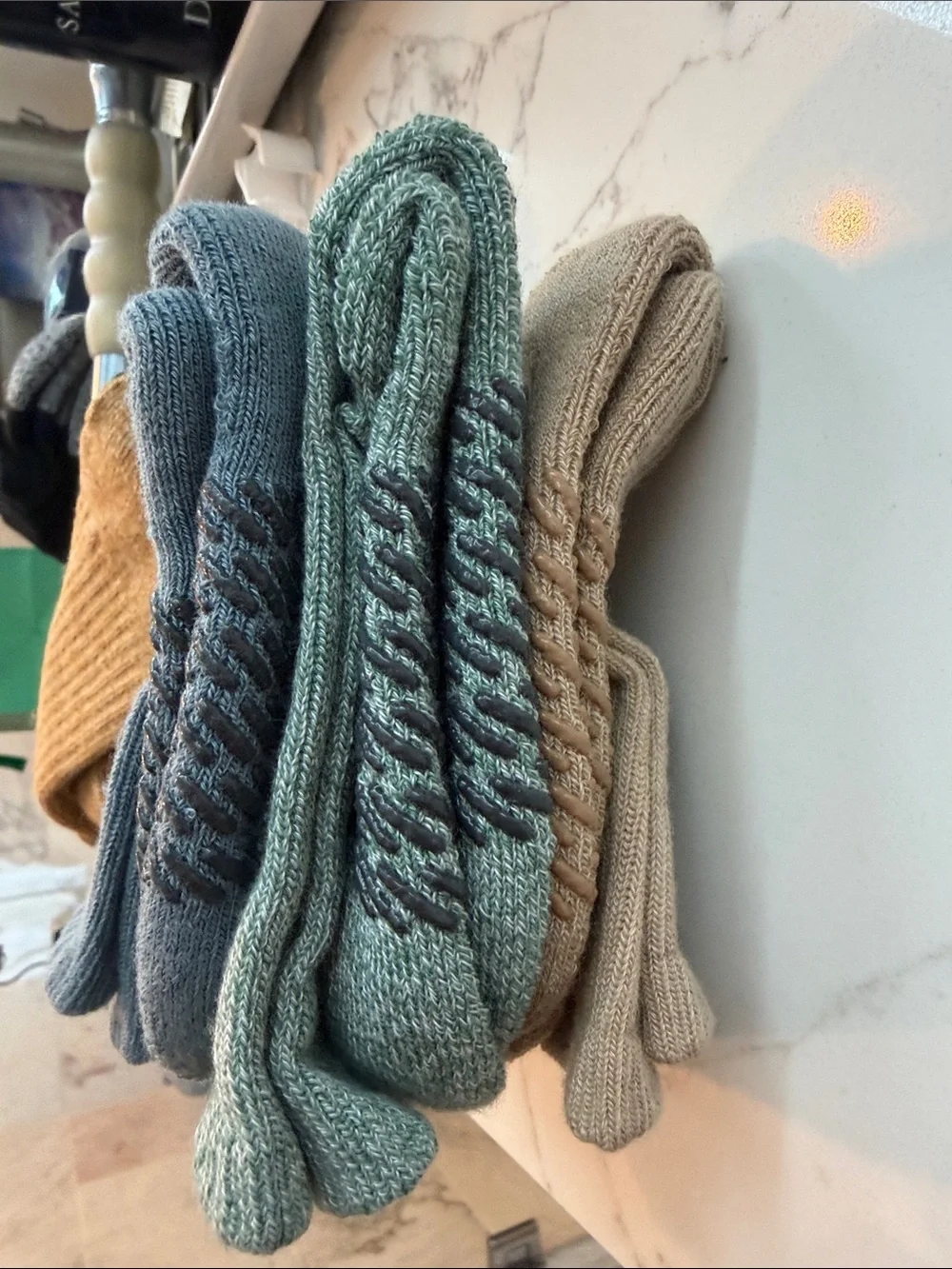 Kids Ribbed Crew Socks - Brown and Gray - Pack